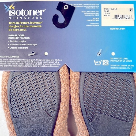 NWT Isotoner Signature Slippers in Sand Size Large (8/9) - Picture 6 of 6